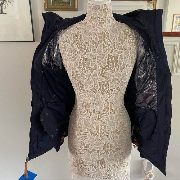 COLUMBIA Color Block Navy Red Omni Tech Ski Jacket XS NWT $240 - Picture 6 of 9